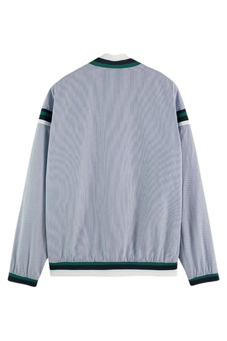 POPLIN TENNIS CARDIGAN WHITE/BLUE STRIPE 2