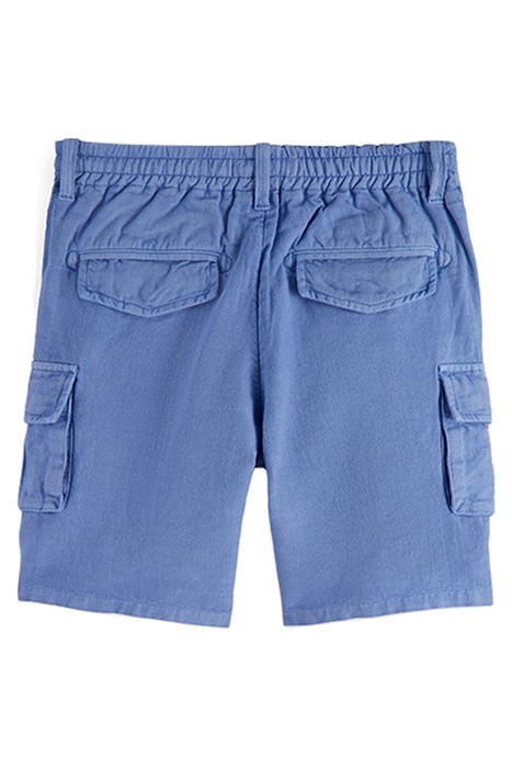 GARMENT-DYED COTTON LINEN CARGO SHORTS CORNFLOWER 2