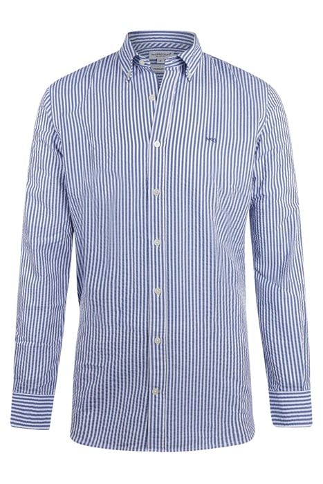 SEERSUCKER STRIPE SHIRT NAVY 1