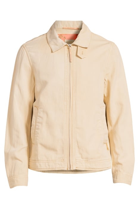 SHORT GARMENT-DYED COTTON-LINEN JACKET SAND 6