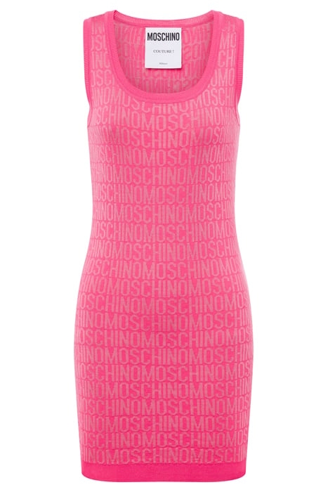 ALLOVER LOGO WOOL DRESS FUCHSIA 3