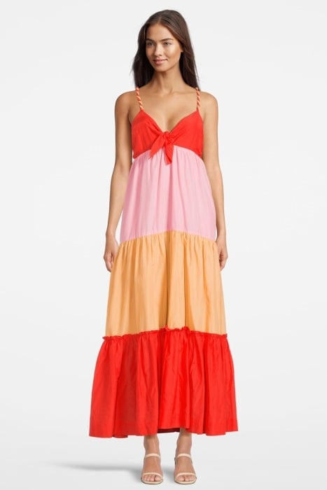 COLOR BLOCK SILK-BLEND MAXI DRESS COMBO Y 2