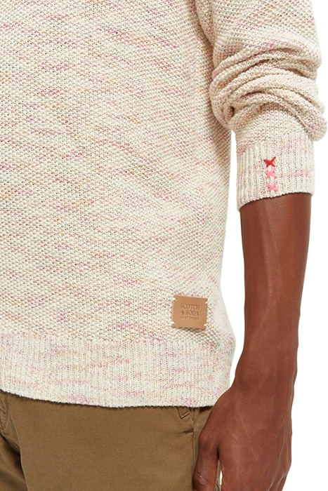 SPACED-DYE YARN STRUCTURED CREWNECK PULLOVER COMBO A 6