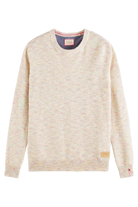 SPACED-DYE YARN STRUCTURED CREWNECK PULLOVER COMBO A 1