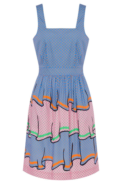 TROMPE-L'ŒIL POLKA DOT MIDI DRESS MULTICOLOR 3
