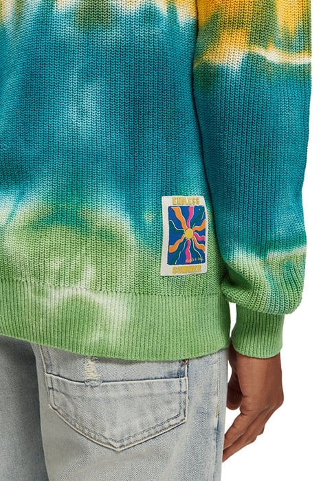 TIE-DYED RIB KNITTED COTTON HOODIE MULTICOLOUR TIE DYE 6