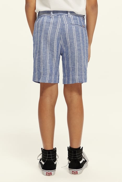 STRIPED LINEN DRESSED SHORTS BLUE STRIPE 3