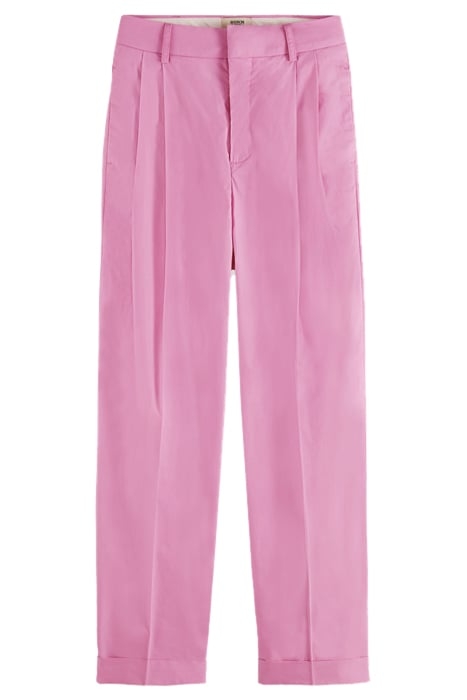 MILA - HIGH RISE TAPERED PLEATED CHINO ORCHID PINK 1