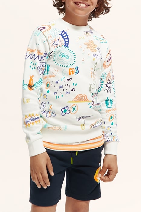 COTTON IN CONVERSION ALL-OVER PRINTED CREWNECK SWEATSHIRT PA 3