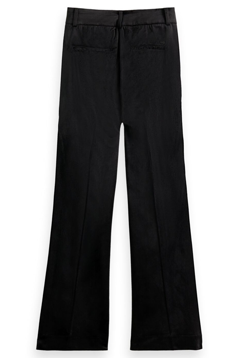 VELVET HIGH-RISE FLARED TROUSERS BLACK 2
