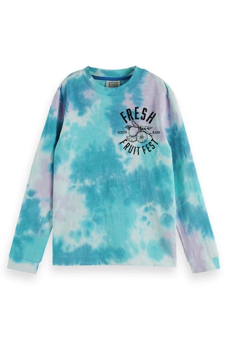 RELAXED-FIT TIE-DYED COTTON LINEN ARTWORK T-SHIRT TIE DYE 1