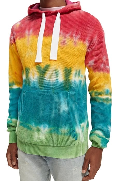 TIE-DYED RIB KNITTED COTTON HOODIE MULTICOLOUR TIE DYE 5