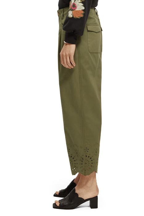 LOU - MID RISE STRAIGHT LEG ANKLE LENGTH UTILITY PANTS OLIVE 5