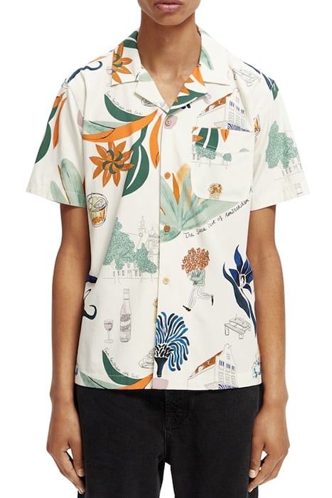 ALLOVER PRINTED SHORT-SLEEVED CAMP SHIRT COMBO C 2