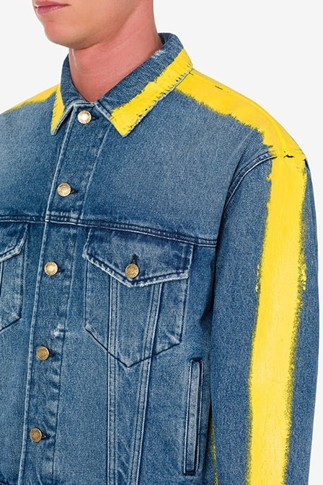 MOSCHINO PAINT DENIM JACKET BLUE 4