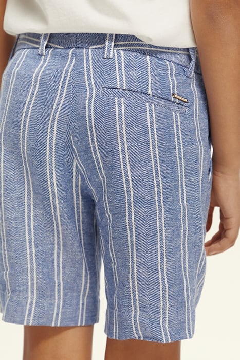 STRIPED LINEN DRESSED SHORTS BLUE STRIPE 6