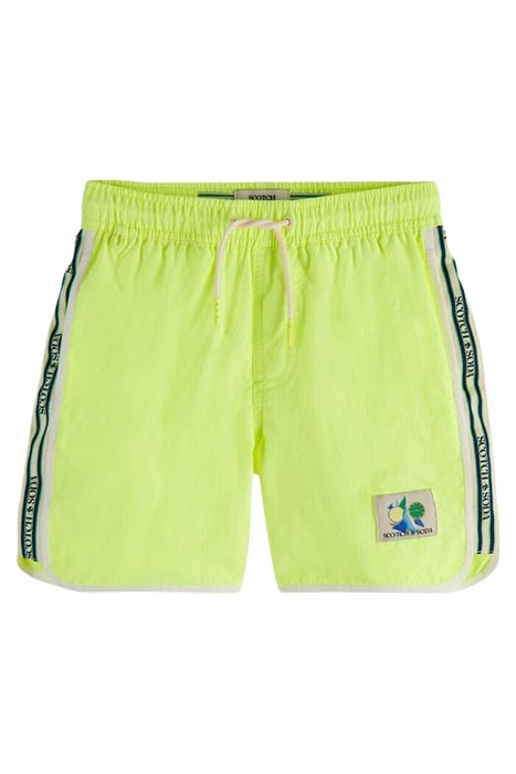 MID LENGTH - STRIPE SPORTY SWIM SHORTS NEON LEMON 1