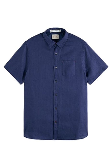 SHORT SLEEVE LINEN SHIRT MARINE 1