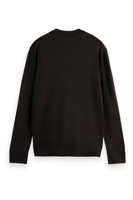 ESSENTIALS - MERINO WOOL LOGO CREWNECK PULLOVER EARTH MELANG 2