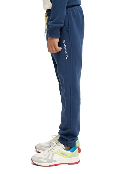 COLOUR BLOCK SWEATPANTS IN ORGANIC COTTON STORM BLUE/GLOW CO 4