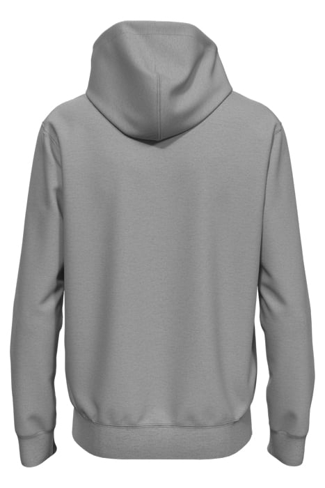 REGULAR FIT ESSENTIAL BADGE HOODIE IN ORGANIC COTTON GREY ME 2