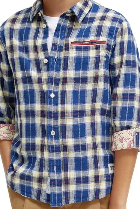 YARN-DYED CHECK BONDED SHIRT BLUE CHECK 7