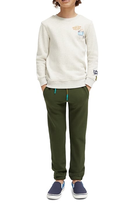 REGULAR FIT ARTWORK SWEATSHIRT IN ORGANIC COTTON ECRU MELANG 3