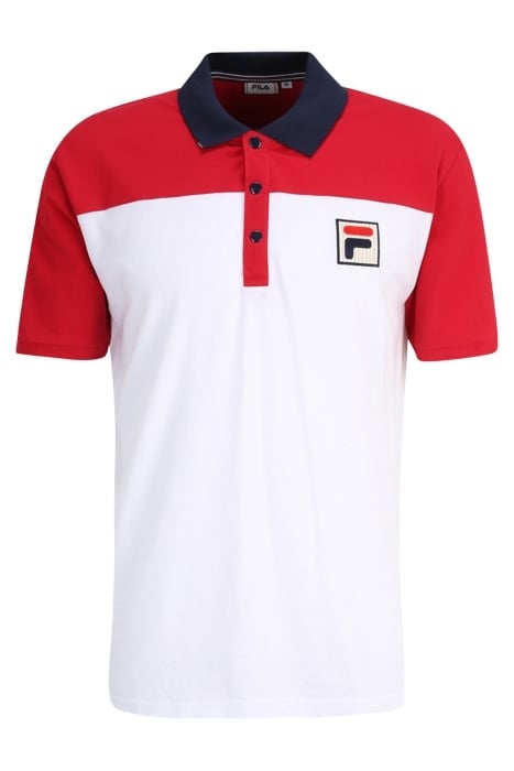 LIANSHAN BLOCKED POLO SHIRT BRIGHT WHITE-TRUE RED 4