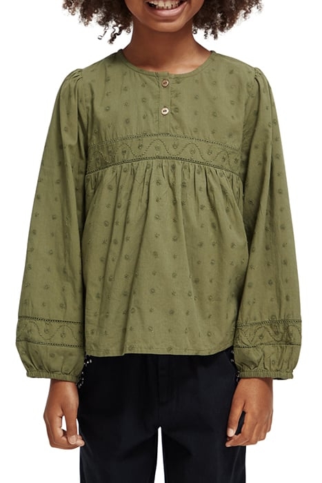BRODERIE ANGLAISE PANELLED TOP MILITARY 1