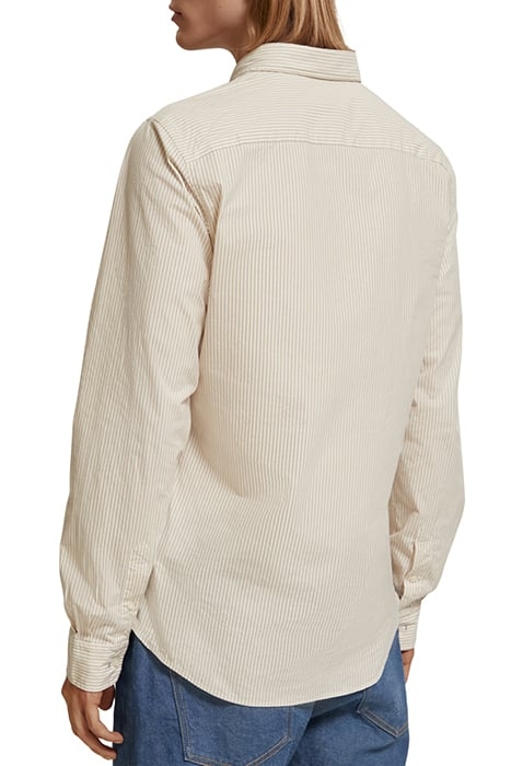 ESSENTIAL STRIPE POPLIN SHIRT STONE OFF WHITE STRIPE 2