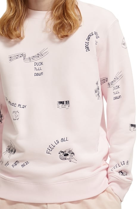 ALLOVER EMBROIDERED SWEATSHIRT PINK CLOUD 6
