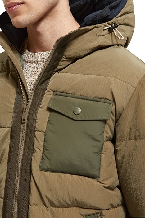 HOODED PUFFA JACKET KHAKI 8