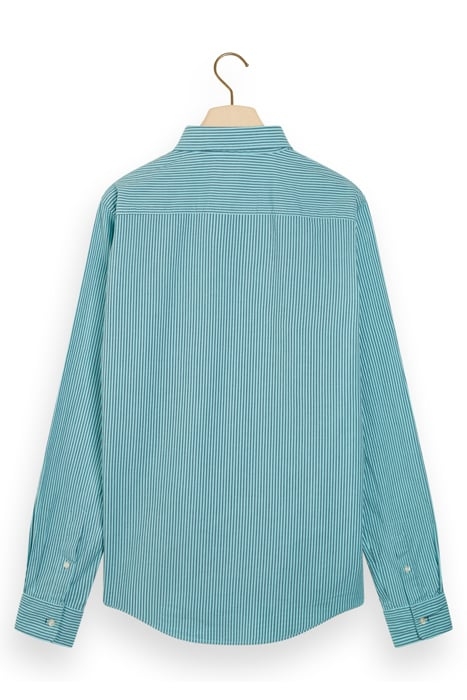 ESSENTIAL STRIPE POPLIN SHIRT STEEL TOPAZ BLUE STRIPE 5