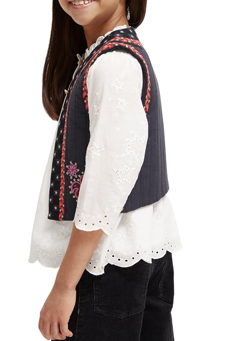 SHORTER-LENGTH EMBROIDERED GILET MIDNIGHT 5