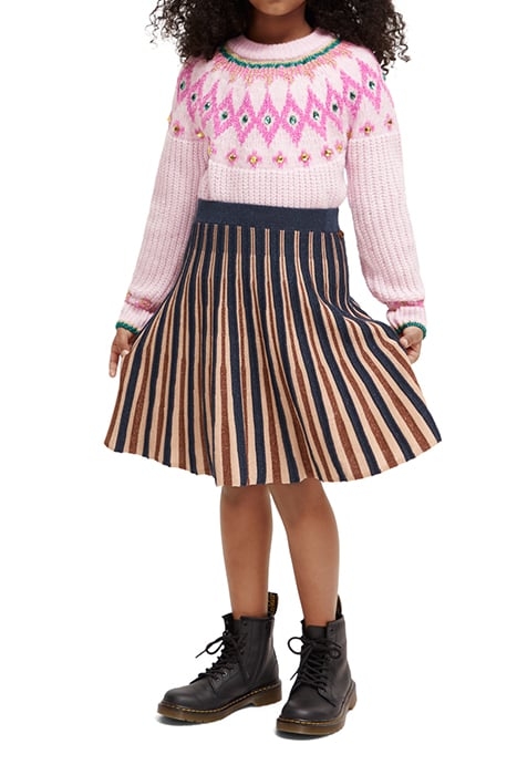 INTARSIA RHINESTONE PULLOVER DISCO PINK 3