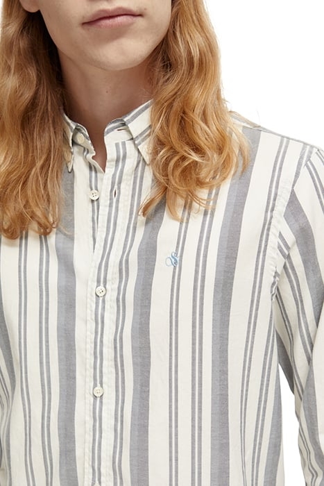 ESSENTIAL OXFORD STRIPE SHIRT ECRU NIGHT STRIPE 6