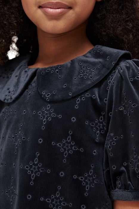 VELVET BROIDERIE ANGLAISE DRESS MIDNIGHT 7