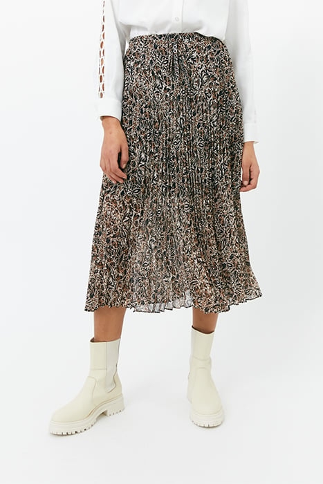 ARABESQUE PRINT PLEATED MIDI SKIRT 1