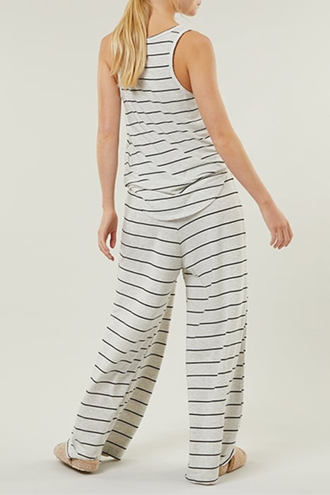 WIDE PANTS SINGLE STRIPE SOFT WHITE/BLACK 2