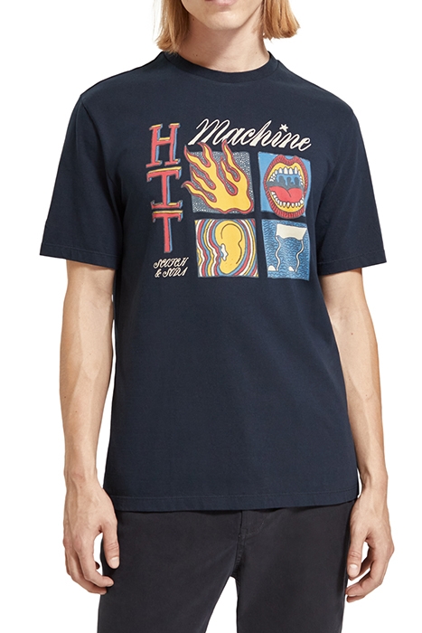 REGULAR-FIT FRONT ARTWORK T-SHIRT IN ORGANIC COTTON NIGHT 1