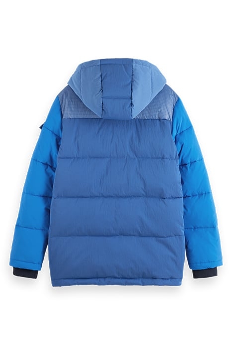MID LENGTH FABRIC MIX PUFFA JACKET RHYTHM BLUE 5