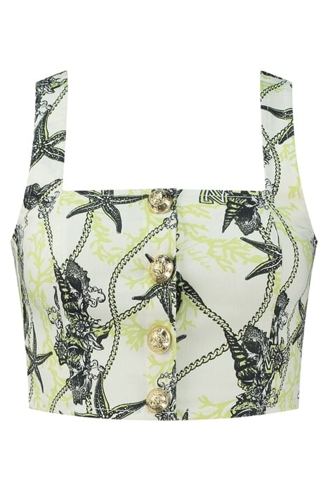 CHELSEA PRINTED TOP STAR WHITE/LIME YELLOW 1