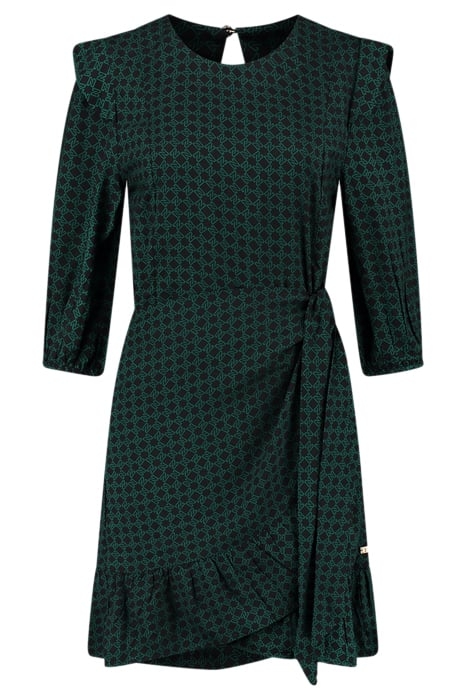 ROSINDA DRESS BLACK/PETROL BLUE 1