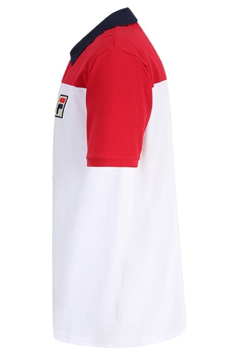 LIANSHAN BLOCKED POLO SHIRT BRIGHT WHITE-TRUE RED 7