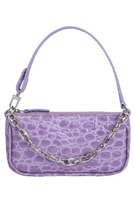 MINI RACHEL LILAC CIRCULAR CROCO EMBOSSED LEATHER 1