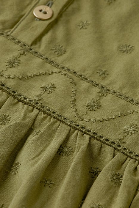 BRODERIE ANGLAISE PANEL DRESS MILITARY 8