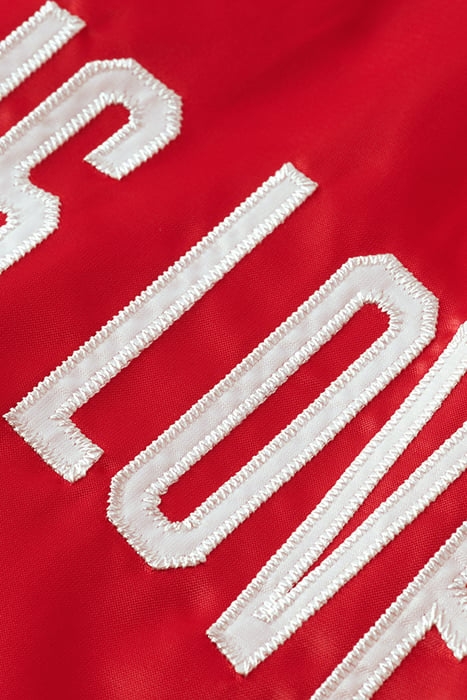 OVERSIZED VARSITY BOMBER JACKET AMP RED 8