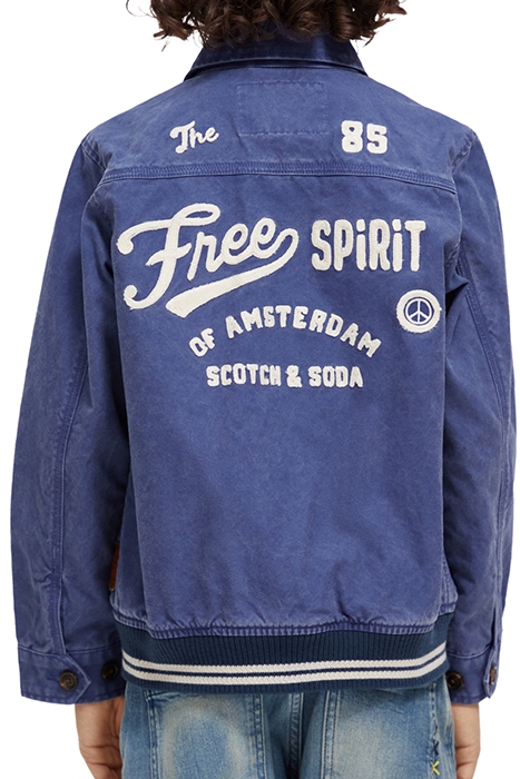 WASHED INDIGO DYED JACKET WITH ARTWORKS IN ORGANIC COTTON WO 2