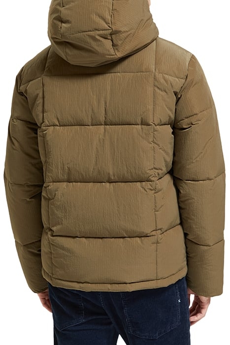 HOODED PUFFA JACKET KHAKI 2