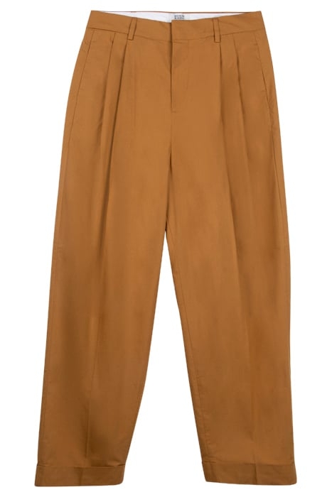 MILA - HIGH RISE TAPERED PLEATED CHINO CARAMEL 1